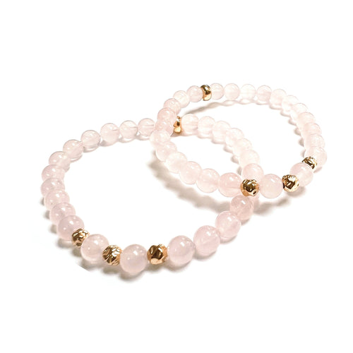 Rose Quartz Bzen Bracelet With Gold!