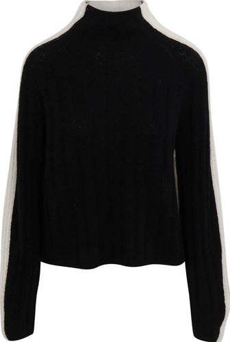 NWT 360 Cashmere Grace Ribbed Cashmere Open Back Sweater Black Size XS $287