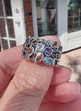 Multi Stone Faceted Marcasite Ring!  **Best Seller**  Amethyst!