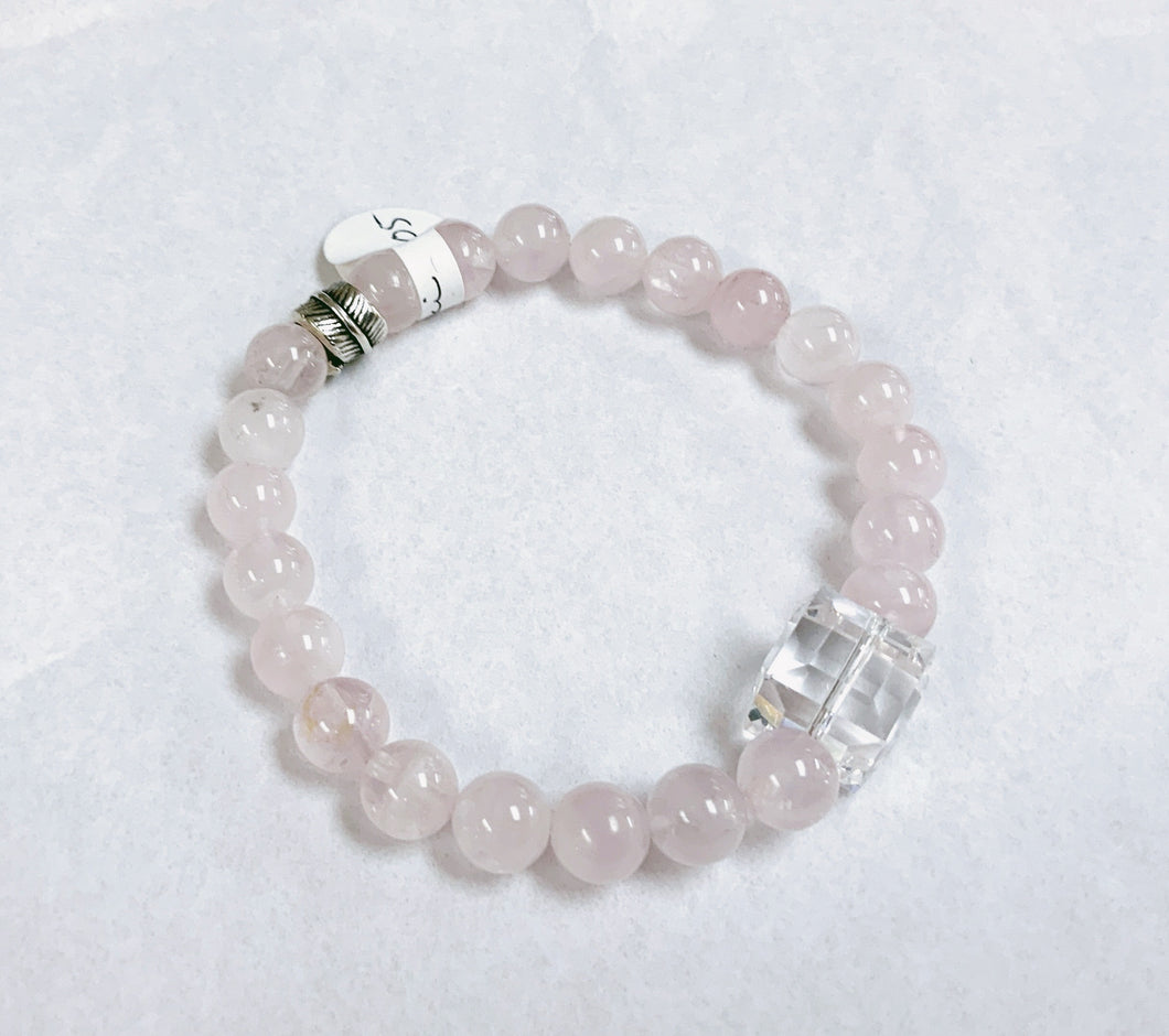 BZen Rose Quartz Bracelet with Swarovski!